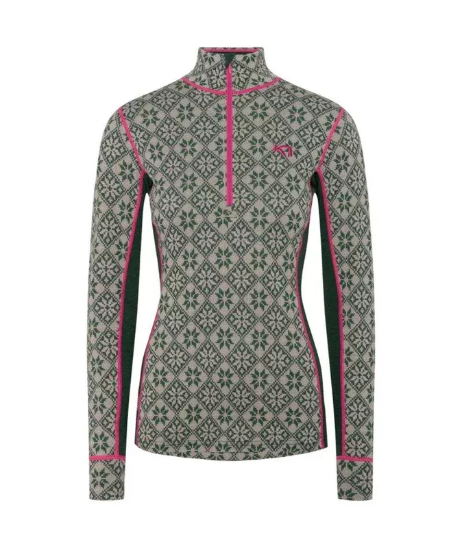 Women’s Rose 1/2 Zip Base Layer Top – Green