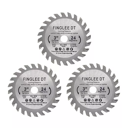 Wood Saw Blade TCT Circular Cutting Blade for Woodworking (3pc 3 inch)