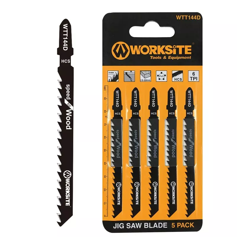 WorkSite 5pcs Jig Saw Blade for Wood [WTT144D]