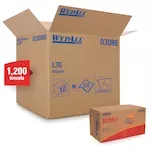 WypAll* 03086 L30 Exceptional Performance General Purpose Wiper, 10 x 9.8 in, 120 Wipes Capacity, Double Re-Creped, White