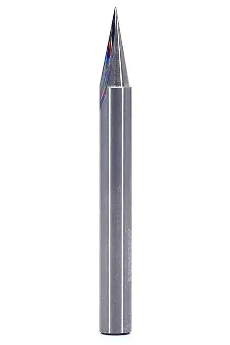 YONICO Router Carving Bits CNC Engraving Solid Carbide V Groove 22 Degree Zero Point 1/4-Inch Shank 14106q