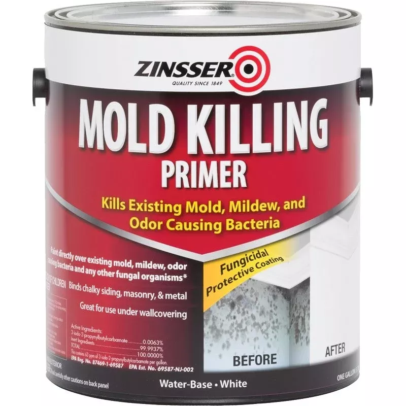 Zinsser 276049 Mold Killing Primer Flat White 1 gal Can (Pack of 2)